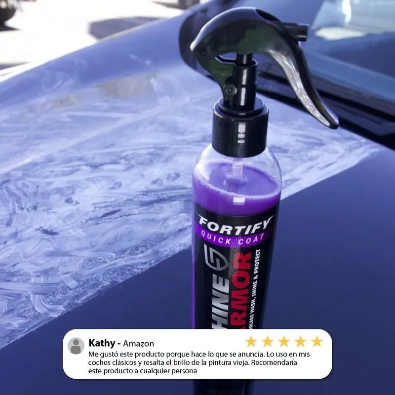SHINE ARMOR Fortify Quick Coat - Revestimiento de cerámica de alto rendimiento, aerosol de cera para automóvil, esmalte de capa superior hidrofóbica y sellador de pintura de polímero para asiento de cuero