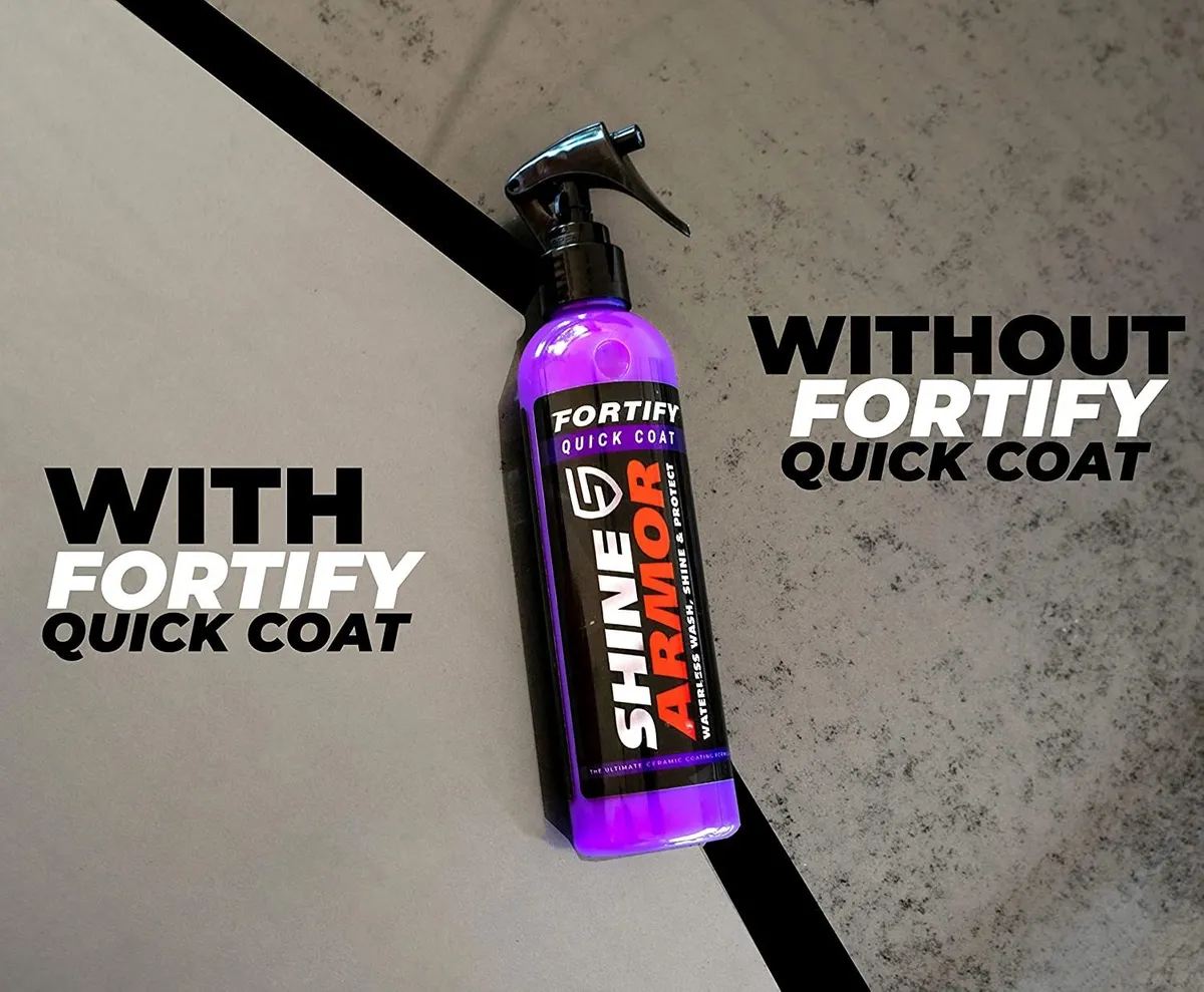SHINE ARMOR Fortify Quick Coat - Revestimiento de cerámica de alto rendimiento, aerosol de cera para automóvil, esmalte de capa superior hidrofóbica y sellador de pintura de polímero para asiento de cuero